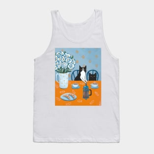 French Press Coffee Cats Tank Top